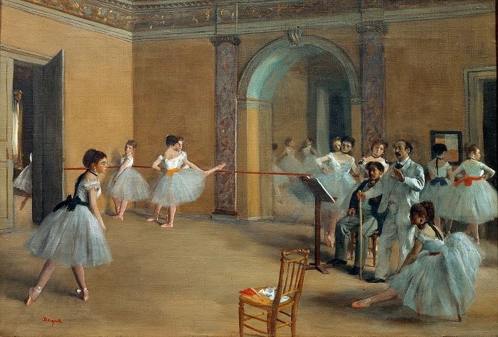 Le Foyer de la danse à l'Opéra de la rue Le Peletier (The Dance Foyer at the Opera on the Rue Peletier), 1872, oil on canvas, Musée d’Orsay, Paris